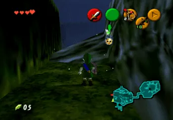 Picking up a Gold Skulltula at nighttime in Kokiri Forest
