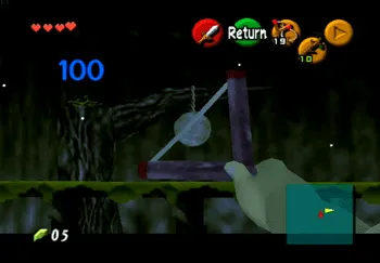 Targeting the tree stump in the Lost Woods