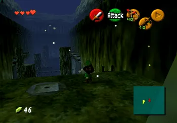 Entering the southernmost section of the Lost Woods to find the Business Deku Scrub