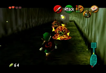 Battling two more Deku Scrubs in the Sacred Forest Meadow