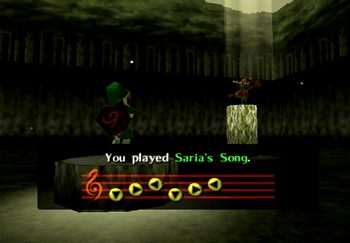 Playing Saria’s Song for the Skull Kid in the Lost Woods