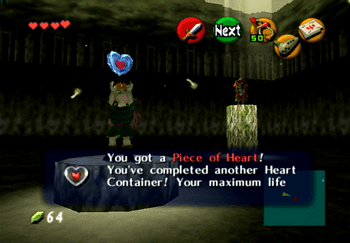 Obtaining the Heart Piece from the Skull Kid in the Lost Woods