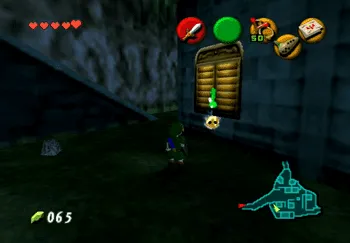Rolling into the crate in Kakariko Village at night for another Gold Skulltula
