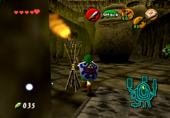 Lighting the torches in the lower level of Goron City