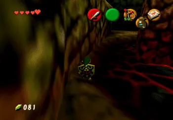 Walking alongside the lava in the Dodongo’s Cavern