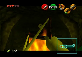 Hitting the golden eye with the Fairy Slingshot