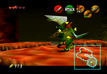 Link attacking a Lizalfos