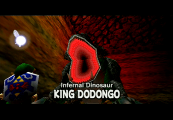 King Dodongo, Infernal Dinosaur Title Screen