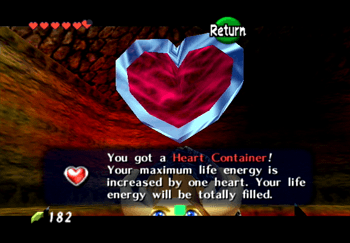 Picking up the Heart Container