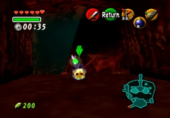The Gold Skulltula token inside the Death Mountain Crater