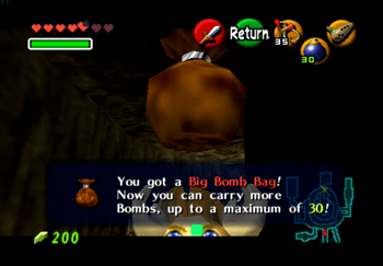 The Big Bomb Bag from the Goron rolling around in Goron City