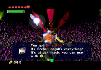 Link receiving Din’s Fire from a Great Fairy