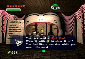 Borrowing the Skull Mask from the Happy Mask Shop owner