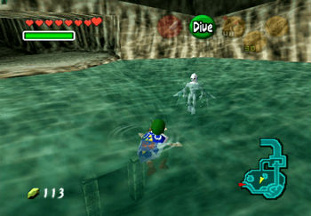 The cave at the bottom of the pool in Zora’s Domain