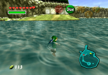 Legend of Zelda: Ocarina of Time (Wii) - Lake Hylia Gameplay 