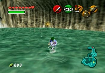 Approaching the school of fish in the Zora’s Domain