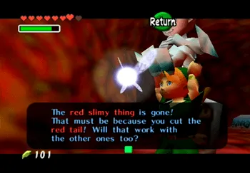 The red slimy thing is gone! That must be because you cut the red tail! Will that work with the other ones too?