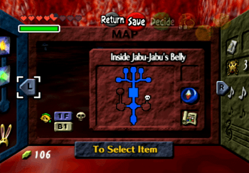 The map of the Inside of Lord Jabu-Jabu’s Belly