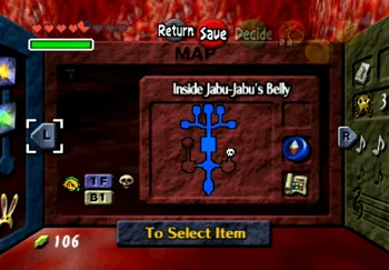 The map of the Inside of Lord Jabu-Jabu’s Belly