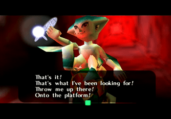 Princess Ruto noticing the Zora’s Sapphire in the middle of the room