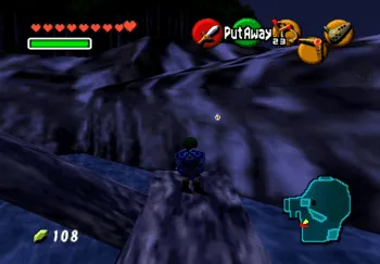 Retrieving the Gold Skulltula token from the wall of Zora’s Fountain