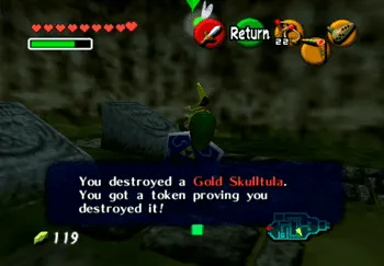 Location of the Gold Skulltula in Kakariko Village Graveyard