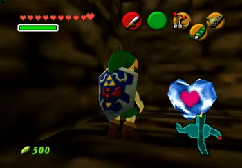 Piece of Heart behind the waterfall in Gerudo Valley