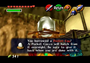Link obtaining the Biggoron’s Sword from Biggoron