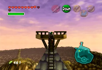 Climbing to the top of the Lakeside Laboratory to obtain the Piece of Heart