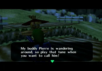 Speaking to Bonooru as adult Link