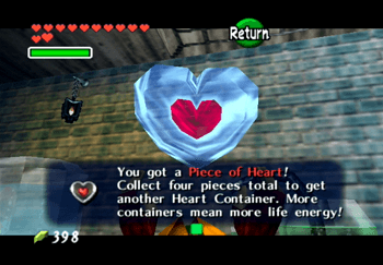 The Heart Piece on the top of Dodongo’s Cavern