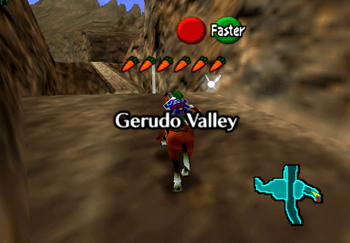 Entering Gerudo Valley while riding Epona the Horse