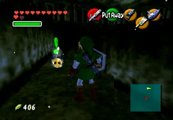 Location of the Gold Skulltula in the Lost Woods