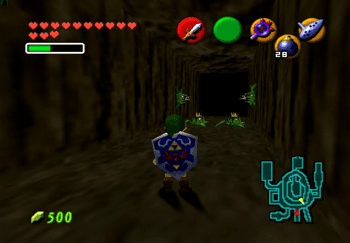 The entrance to the Lost Woods from the Goron City