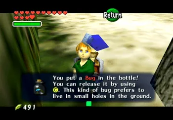 Placing one of the bugs into a bottle
