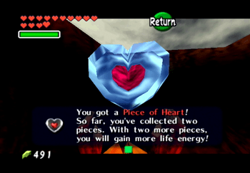 Obtaining the Heart Piece in Death Mountain Crater