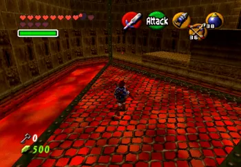 Crossing the see-through cage in the Fire Temple