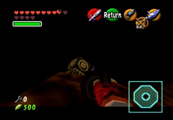 Using the Hookshot target as a shortcut to complete the race