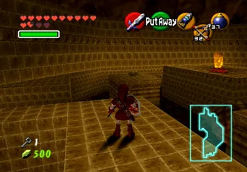 Link on the upper level of the boulder room