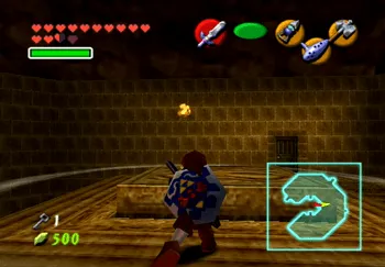 Standing in front of the smashable block