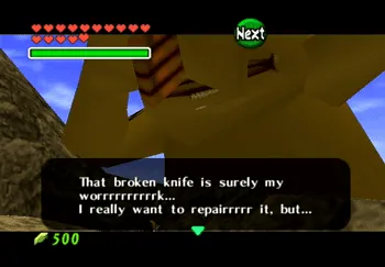 Speaking to Biggoron on Death Mountain