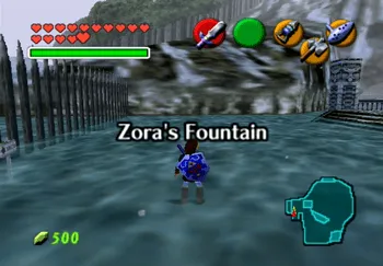 Entering the Zora’s Fountain in behind King Zora