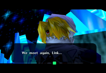 Sheik surprising Link in the Ice Cavern