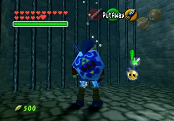 Sinking to the bottom of the Lakeside Laboratory pool and obtaining the Gold Skulltula
