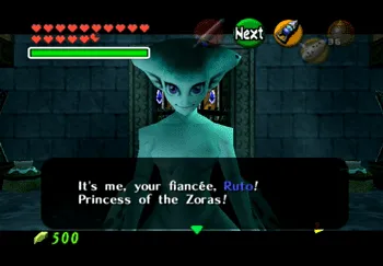 Princess Ruto introducing herself in the Water Temple