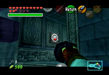 Aiming at a target in the Whirlpool room