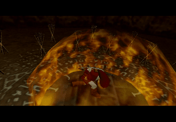 Using Din’s Fire in the center of the unlit torches at the entrance to the Shadow Temple