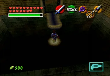 Traveling across the pit using the Hover Boots