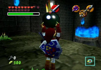 Using a bomb in the Shadow Temple