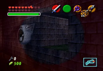 The hidden passageway that Link can reach with the Hover Boots